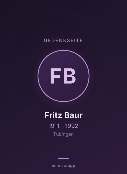 Gedenkportrait von Fritz Baur