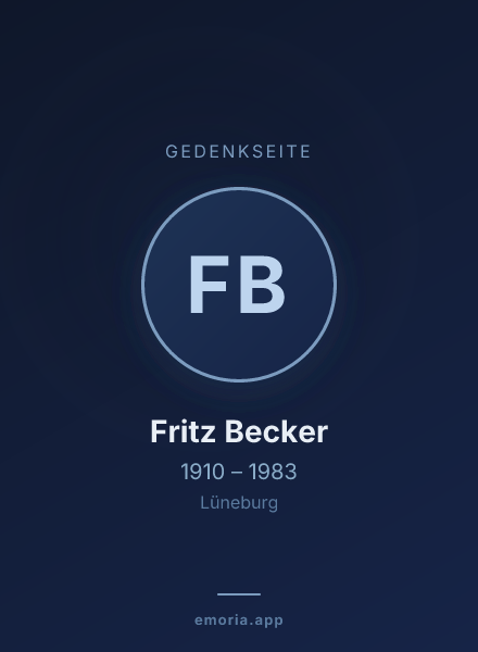 Gedenkportrait von Fritz Becker