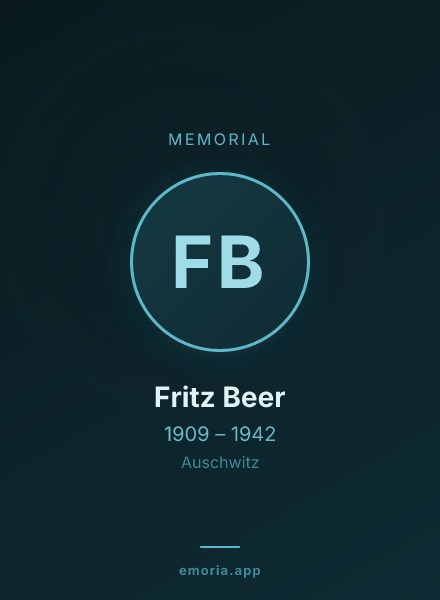 Memorial portrait of Fritz Beer