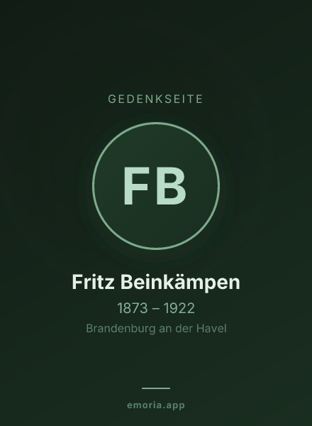 Gedenkportrait von Fritz Beinkämpen