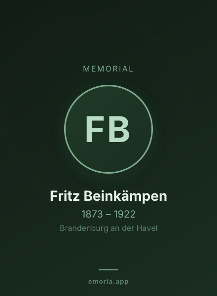Memorial portrait of Fritz Beinkämpen