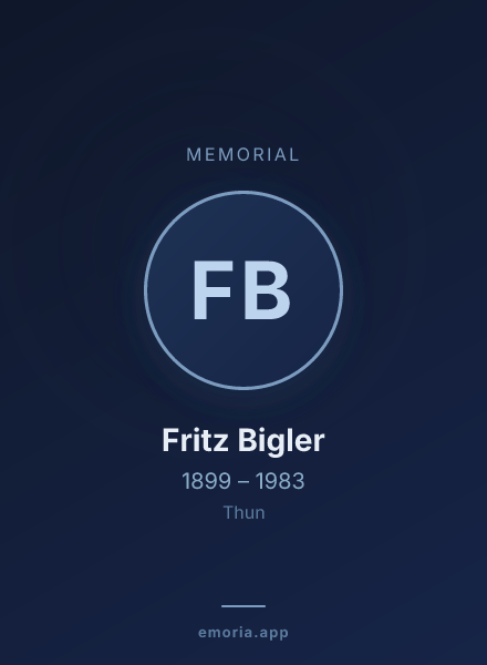Memorial portrait of Fritz Bigler