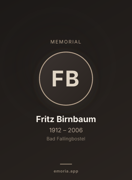 Memorial portrait of Fritz Birnbaum