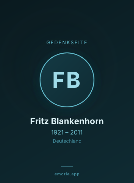 Gedenkportrait von Fritz Blankenhorn
