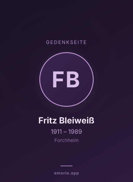 Gedenkportrait von Fritz Bleiweiß