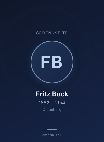 Gedenkportrait von Fritz Bock