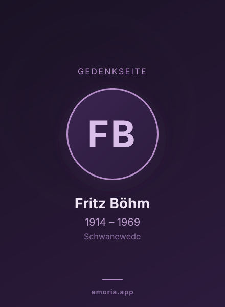 Gedenkportrait von Fritz Böhm