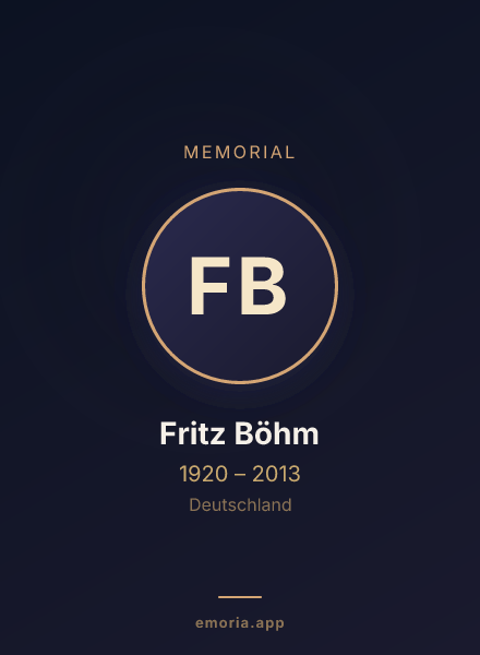 Memorial portrait of Fritz Böhm