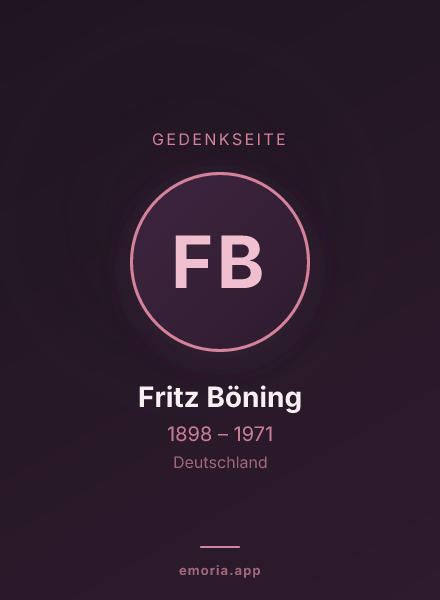 Gedenkportrait von Fritz Böning