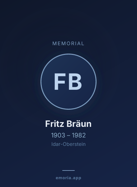 Memorial portrait of Fritz Bräun