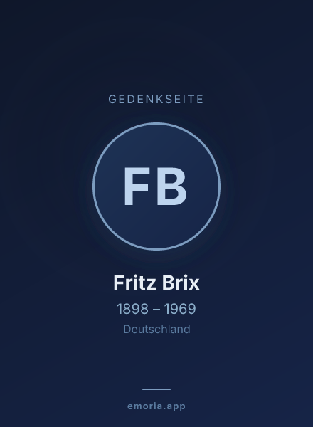 Gedenkportrait von Fritz Brix