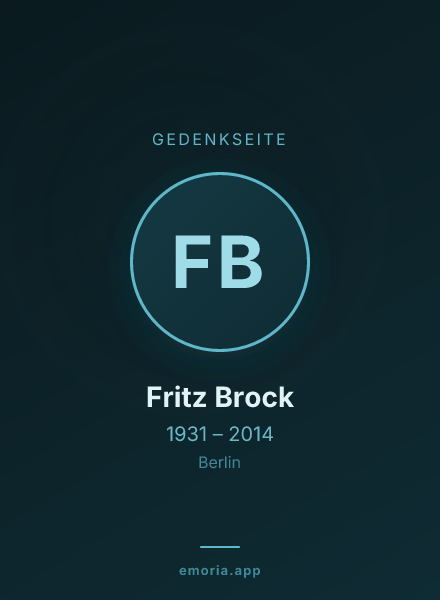 Gedenkportrait von Fritz Brock