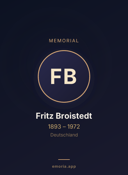 Memorial portrait of Fritz Broistedt