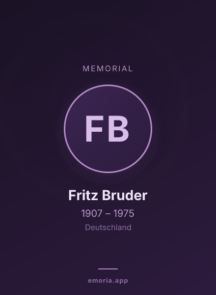 Memorial portrait of Fritz Bruder