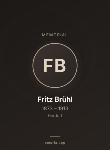 Memorial portrait of Fritz Brühl