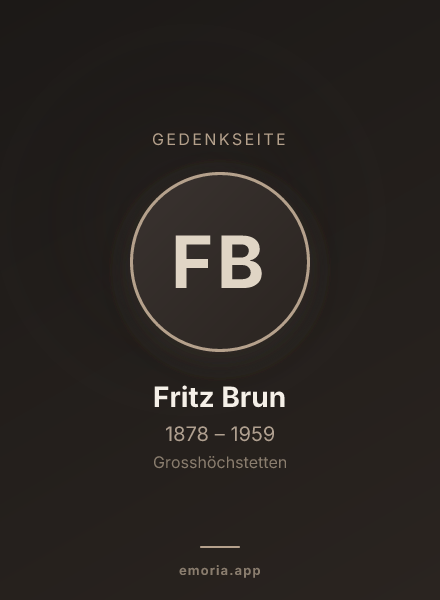 Gedenkportrait von Fritz Brun