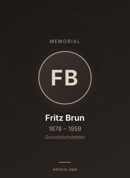Memorial portrait of Fritz Brun
