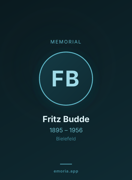 Memorial portrait of Fritz Budde