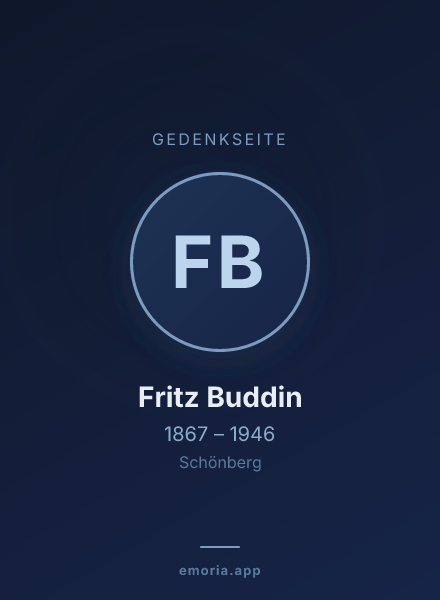 Gedenkportrait von Fritz Buddin