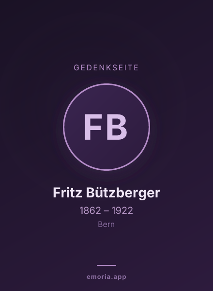 Gedenkportrait von Fritz Bützberger