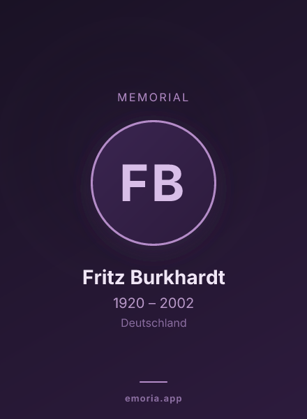 Memorial portrait of Fritz Burkhardt