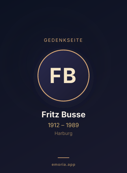 Gedenkportrait von Fritz Busse