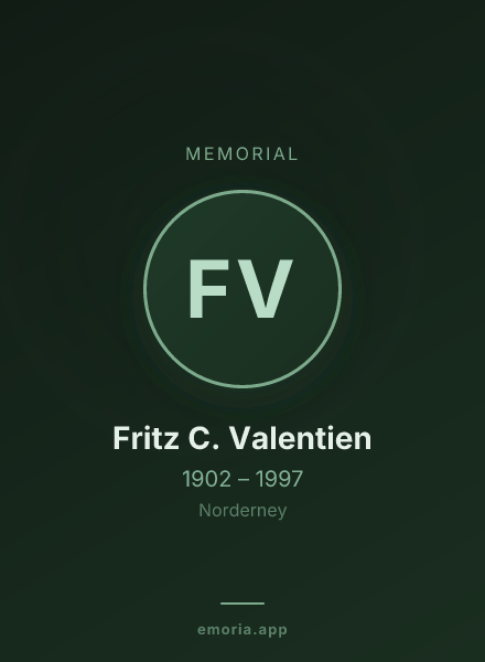 Memorial portrait of Fritz C. Valentien