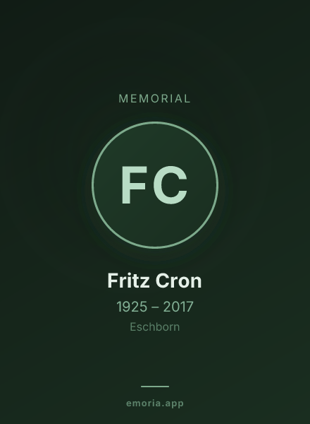 Memorial portrait of Fritz Cron