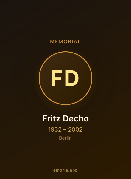 Memorial portrait of Fritz Decho