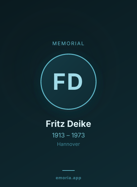 Memorial portrait of Fritz Deike
