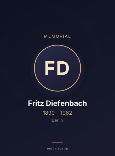 Memorial portrait of Fritz Diefenbach
