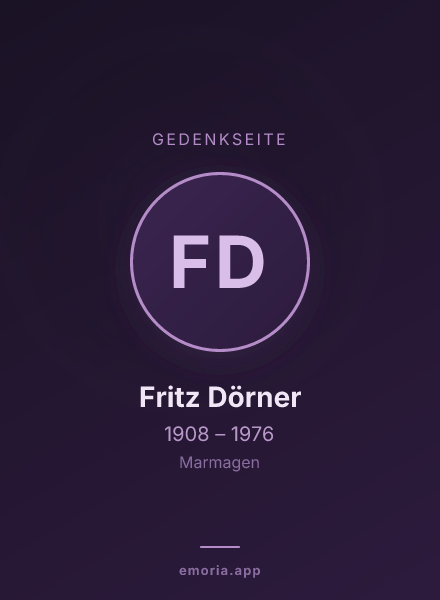 Gedenkportrait von Fritz Dörner