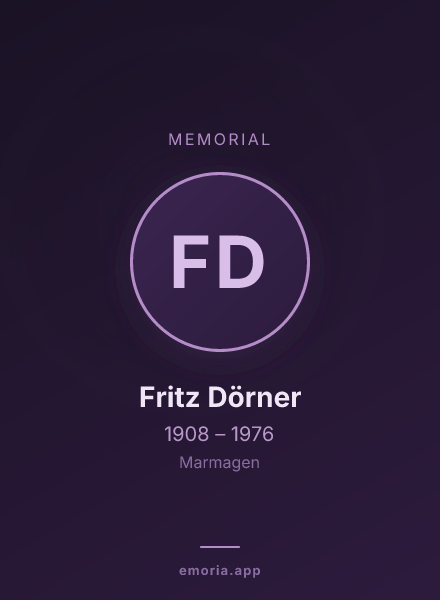 Memorial portrait of Fritz Dörner