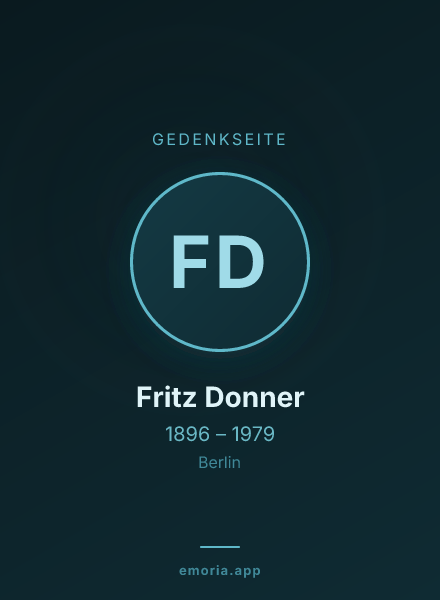 Gedenkportrait von Fritz Donner