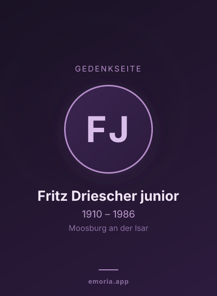 Gedenkportrait von Fritz Driescher junior
