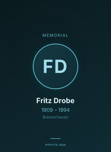 Memorial portrait of Fritz Drobe