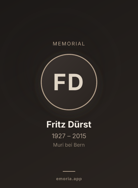 Memorial portrait of Fritz Dürst