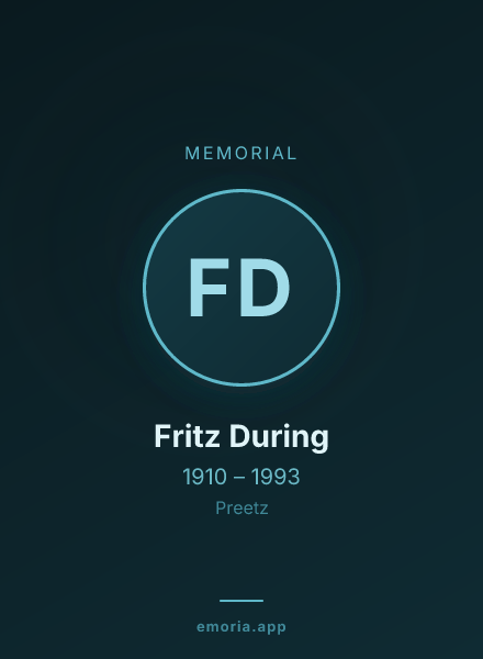 Memorial portrait of Fritz During