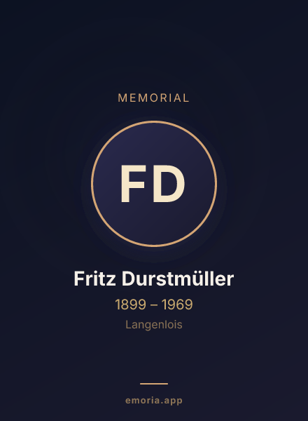 Memorial portrait of Fritz Durstmüller