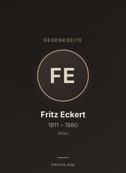Gedenkportrait von Fritz Eckert