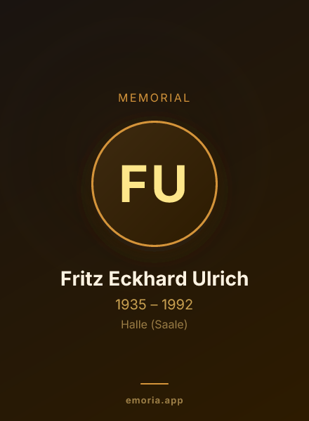 Memorial portrait of Fritz Eckhard Ulrich