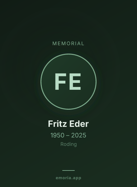 Memorial portrait of Fritz Eder