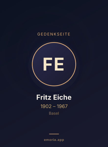 Gedenkportrait von Fritz Eiche