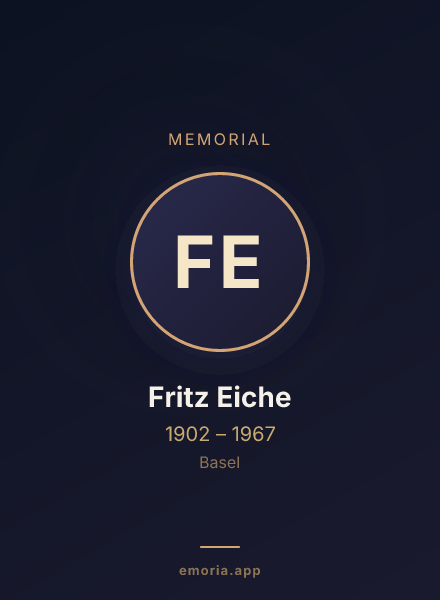 Memorial portrait of Fritz Eiche