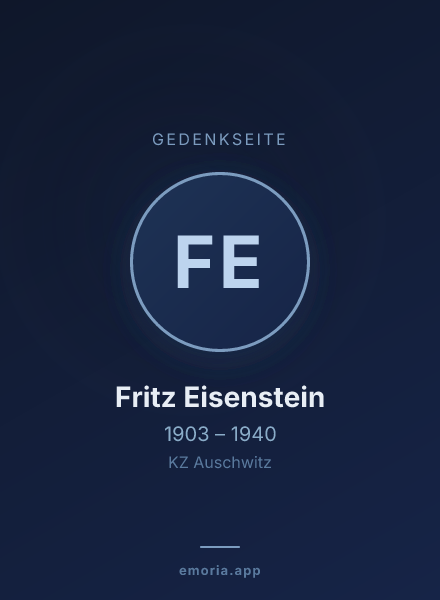Gedenkportrait von Fritz Eisenstein