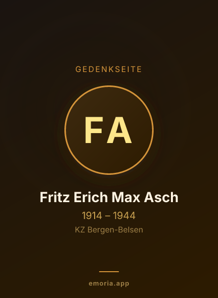 Gedenkportrait von Fritz Erich Max Asch