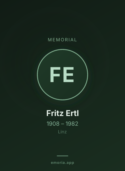 Memorial portrait of Fritz Ertl