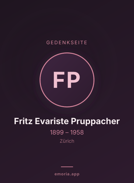 Gedenkportrait von Fritz Evariste Pruppacher