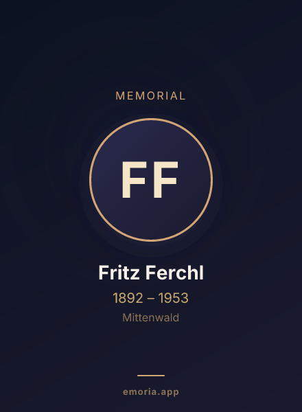 Memorial portrait of Fritz Ferchl