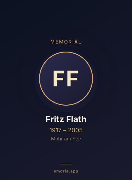 Memorial portrait of Fritz Flath
